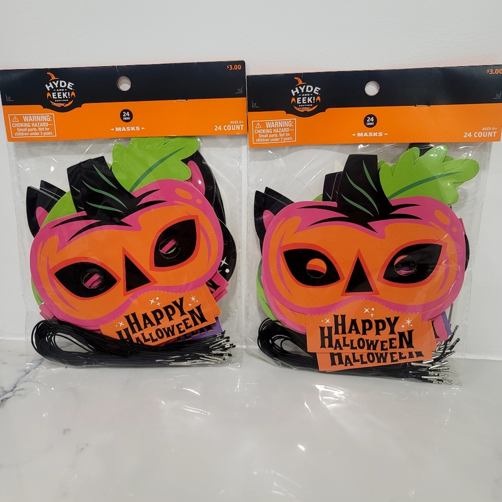 New Hyde and Eek Boutique 48 Count Happy Halloween Masks - Picture 1 of 7